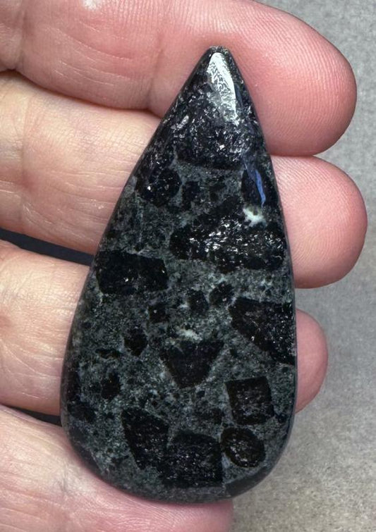 Teardrop 55x28mm Tourmaline in Zoisite Cabochon 08