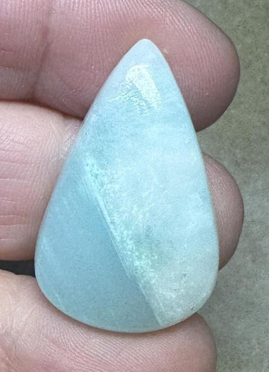 Teardrop 33x21mm Caribbean Blue Calcite Cabochon 13