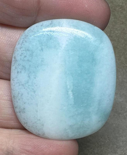 Freeform 38x33mm Caribbean Blue Calcite Cabochon 17