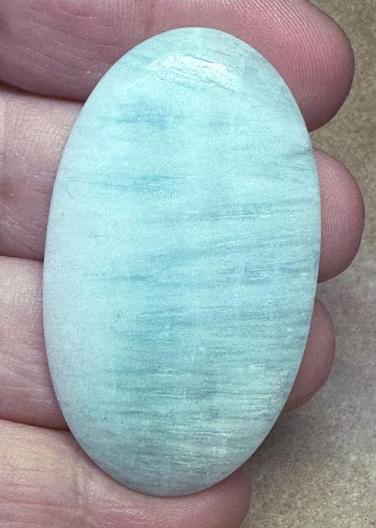 Oval 52x30mm Caribbean Blue Calcite Cabochon 19