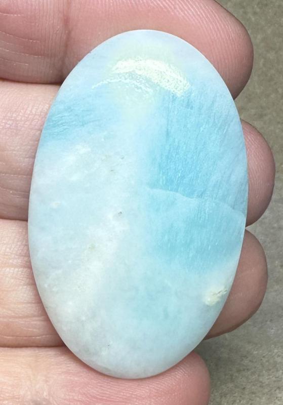 Oval 42x26mm Caribbean Blue Calcite Cabochon 25