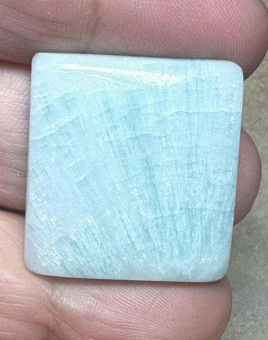 Rectangle 28x26mm Caribbean Blue Calcite Cabochon 27