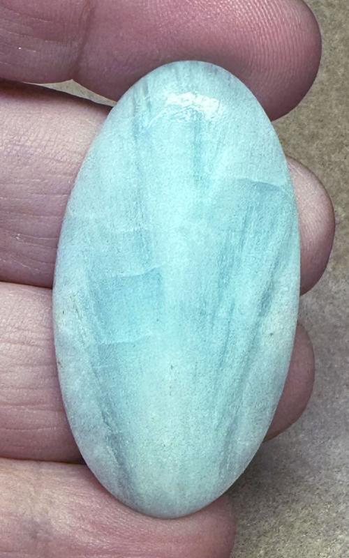 Oval 46x24mm Caribbean Blue Calcite Cabochon 28