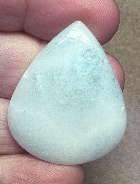 Teardrop 35x30mm Caribbean Blue Calcite Cabochon 30