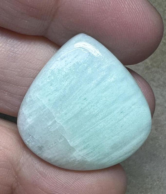 Teardrop 29x28mm Caribbean Blue Calcite Cabochon 31