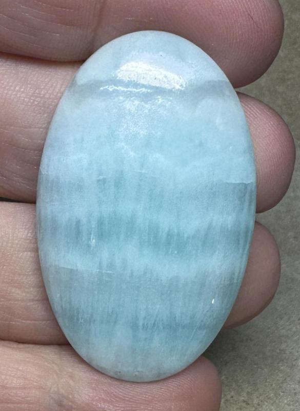 Oval 43x27mm Caribbean Blue Calcite Cabochon 33
