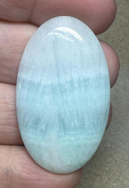 Oval 44x26mm Caribbean Blue Calcite Cabochon 34