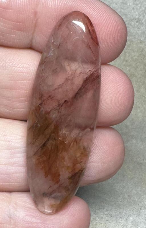 Oval 52x17mm Hematoid Fire Quartz Cabochon 38