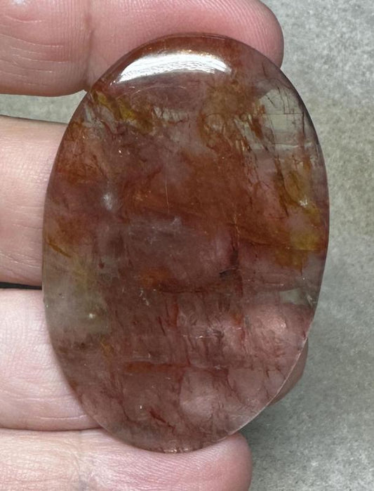Oval 51x34mm Hematoid Fire Quartz Cabochon 42
