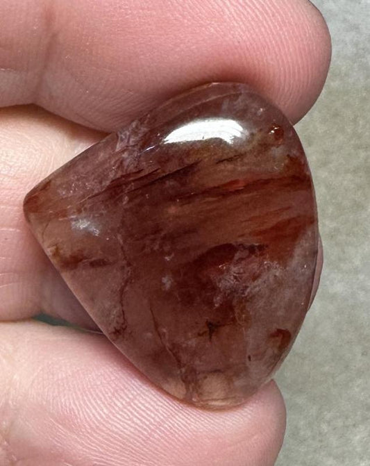 Freeform 27x24mm Hematoid Fire Quartz Cabochon 43