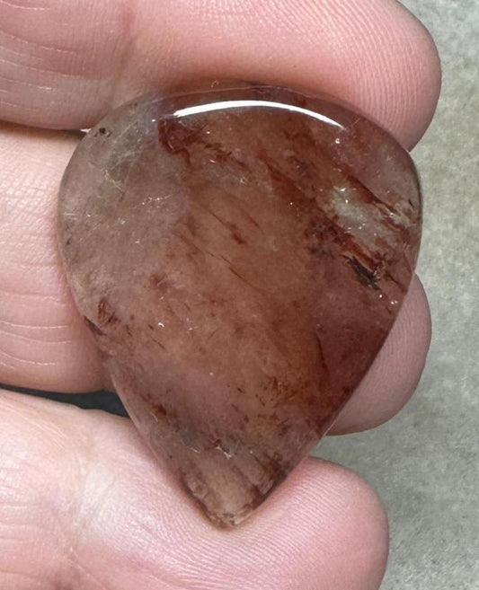 Teardrop 32x26mm Hematoid Fire Quartz Cabochon 44