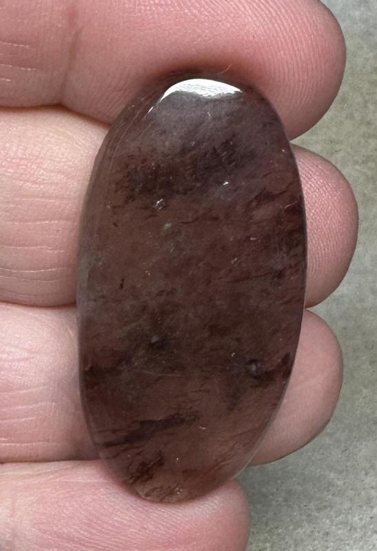 Oval 37x19mm Hematoid Fire Quartz Cabochon 46