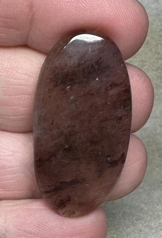 Oval 37x19mm Hematoid Fire Quartz Cabochon 46