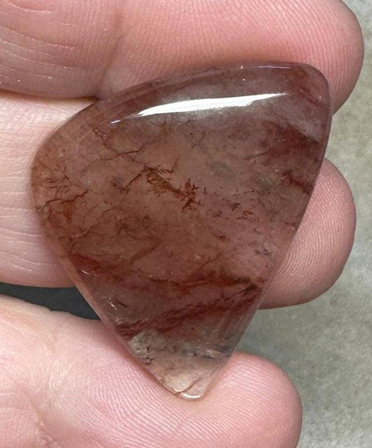 Freeform 32x24mm Hematoid Fire Quartz Cabochon 47