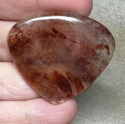 Teardrop 39x44mm Hematoid Quartz Cabochon 50