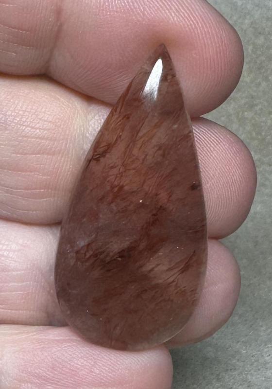 Teardrop 37x18mm Hematoid Quartz Cabochon 51