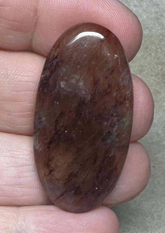 Oval 41x21mm Hematoid Fire Quartz Cabochon 53