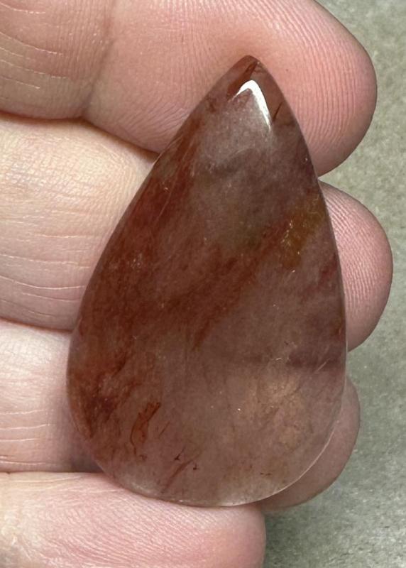 Teardrop 37x22mm Hematoid Quartz Cabochon 56