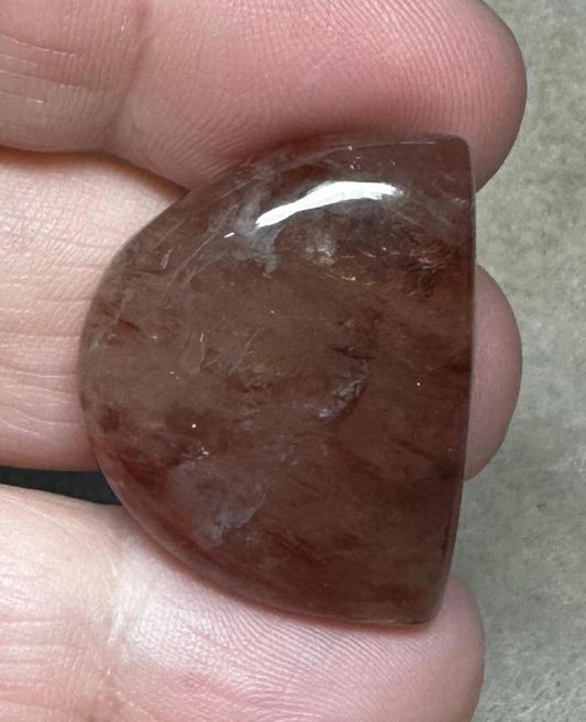 Freeform 29x22mm Hematoid Fire Quartz Cabochon 57