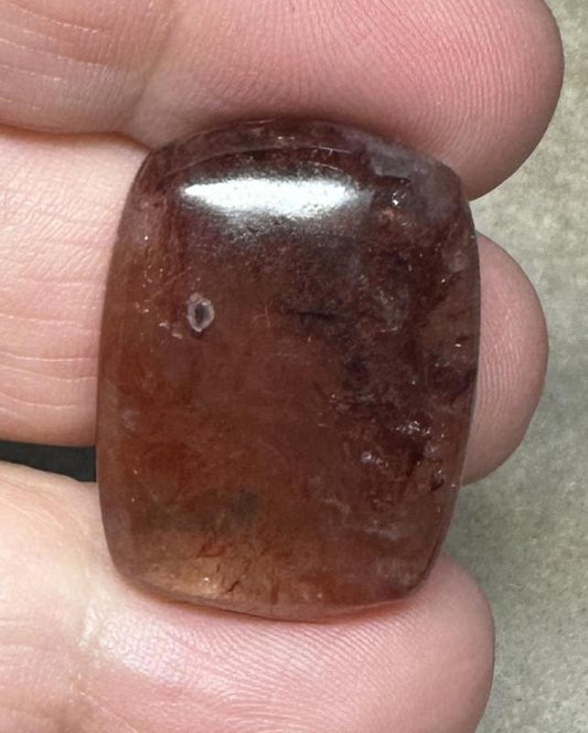 Rectangle 26x20mm Hematoid Fire Quartz Cabochon 58