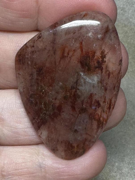 Freeform 45x32mm Hematoid Fire Quartz Cabochon 59