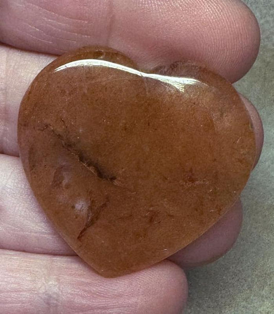Heart 35x36mm Peach Aventurine Cabochon 01