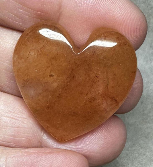 Heart 30x30mm Peach Aventurine Cabochon 03