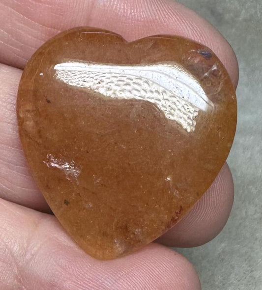 Heart 31x29mm Peach Aventurine Cabochon 05
