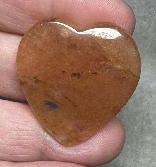 Heart 34x33mm Peach Aventurine Cabochon 06
