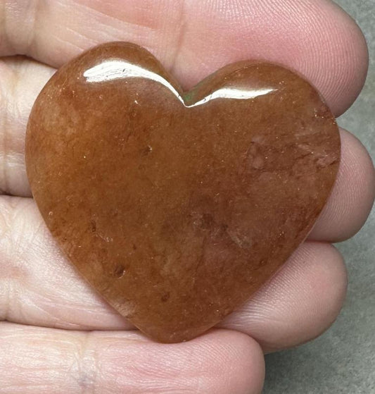 Heart 35x36mm Peach Aventurine Cabochon 07