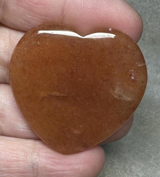Heart 38x39mm Peach Aventurine Cabochon 09