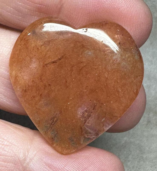 Heart 31x31mm Peach Aventurine Cabochon 17