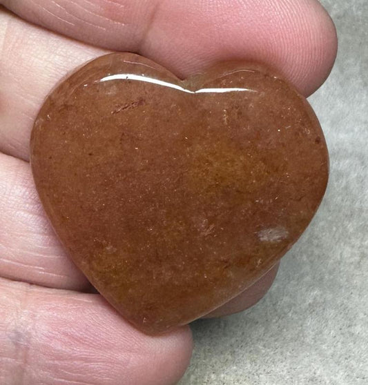 Heart 35x36mm Peach Aventurine Cabochon 21