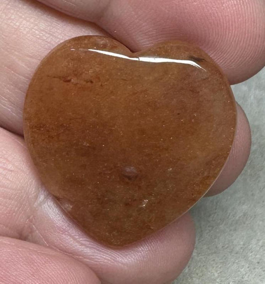 Heart 29x28mm Peach Aventurine Cabochon 23