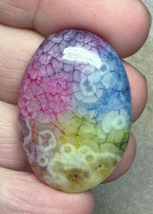 Oval 35x24mm Rainbow Solar Quartz Cabochon 04