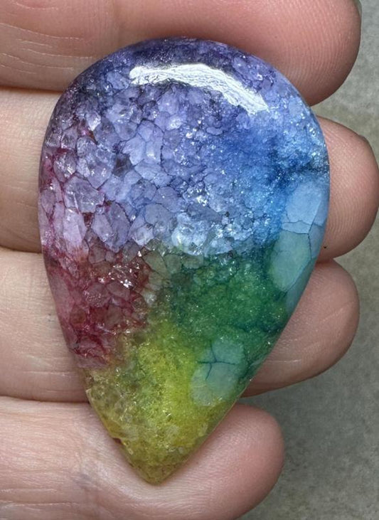 Teardrop 46x28mm Rainbow Solar Quartz Cabochon 07