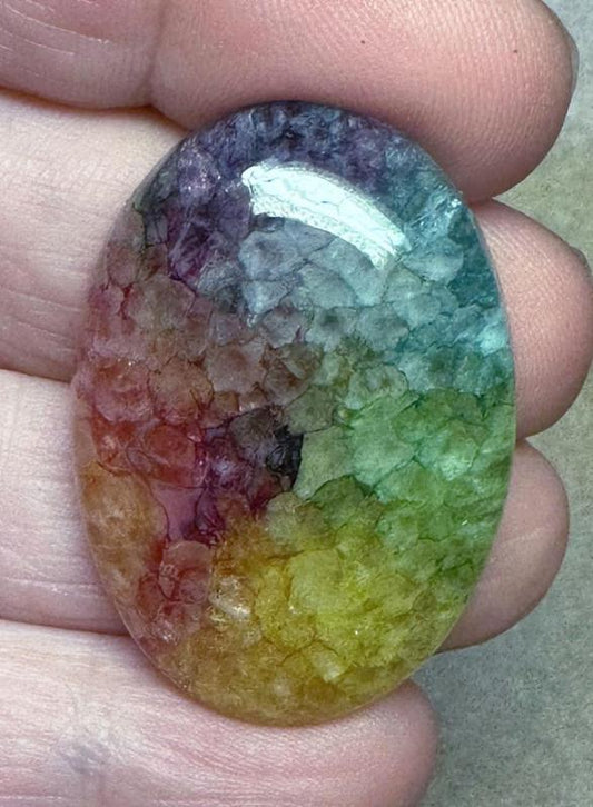 Oval 38x26mm Rainbow Solar Quartz Cabochon 08