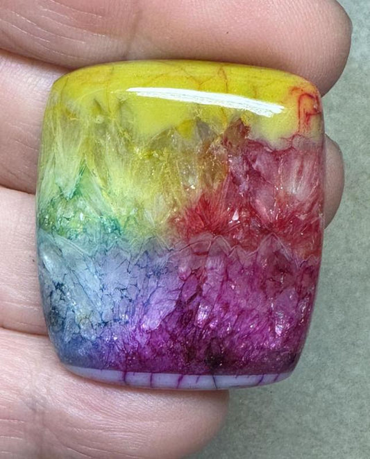 Rectangle 36x31mm Rainbow Solar Quartz Cabochon 10