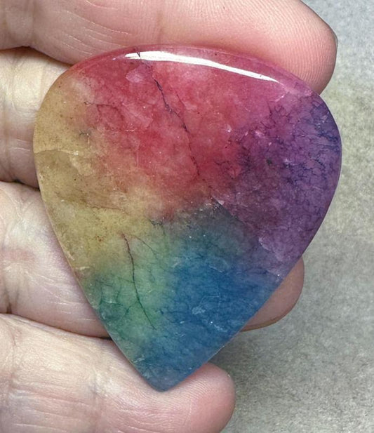 Teardrop 50x41mm Rainbow Solar Quartz Cabochon 14