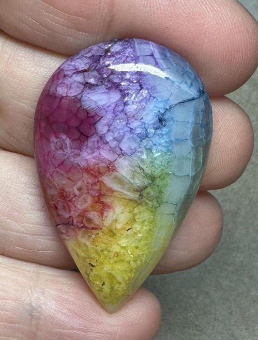 Teardrop 44x26mm Rainbow Solar Quartz Cabochon 15