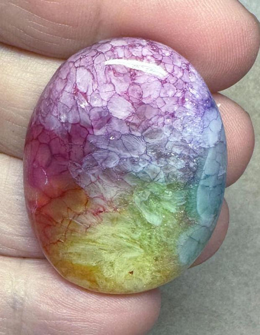 Oval 38x29mm Rainbow Solar Quartz Cabochon 17