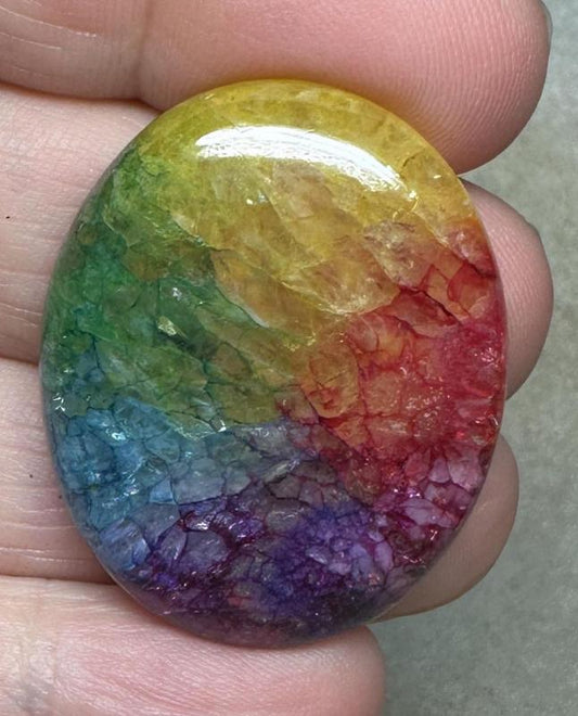 Oval 34x28mm Rainbow Solar Quartz Cabochon 26