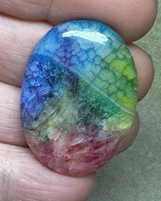 Oval 36x26mm Rainbow Solar Quartz Cabochon 34