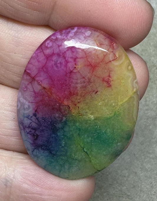 Oval 38x29mm Rainbow Solar Quartz Cabochon 36