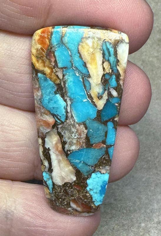 Freeform 43x21mm Spiny Oyster Turquoise Cabochon 63