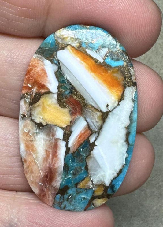 Oval 39x24mm Spiny Oyster Turquoise Cabochon 76