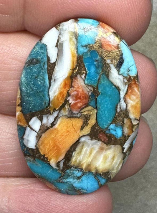 Oval 35x24mm Spiny Oyster Turquoise Cabochon 77