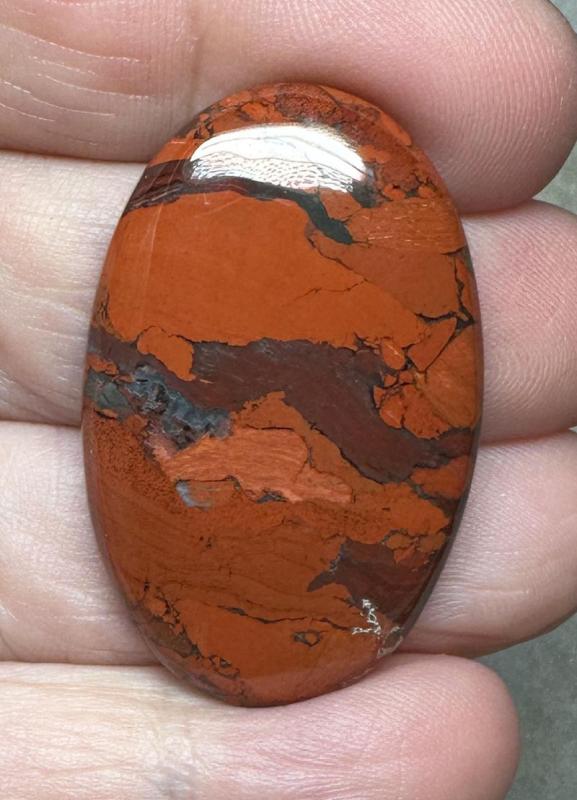 Oval 38x24mm Brecciated Red Jasper Cabochon 05