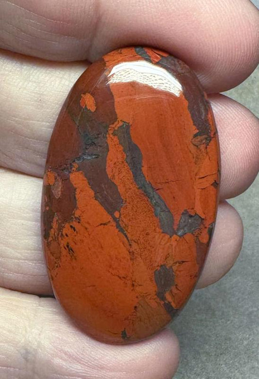 Oval 42x24mm Brecciated Red Jasper Cabochon 11