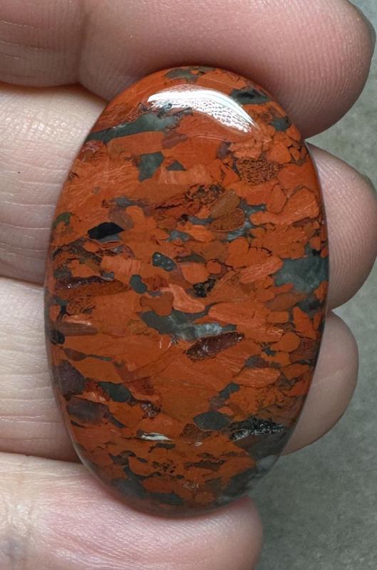 Oval 40x24mm Brecciated Red Jasper Cabochon 17